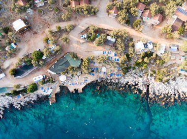 Hava dron görünümü kaş Dalış, Yatçılık ve Turizm şehir bölge Antalya İli, Türkiye'de küçük bir balıkçı, var. Türkiye'de tatil