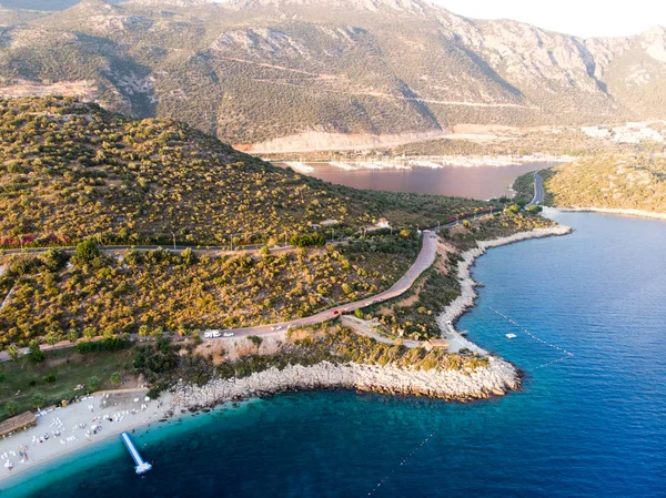 Hava dron görünümü kaş Dalış, Yatçılık ve Turizm şehir bölge Antalya İli, Türkiye'de küçük bir balıkçı, var. Türkiye'de tatil
