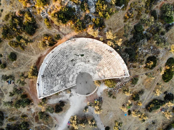 Luftaufnahme Des Antiken Theaters Antiphellos Kas Antalya Urlaub Der Türkei — Stockfoto