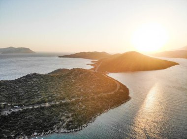 Hava dron görünümü kaş Dalış, Yatçılık ve Turizm şehir bölge Antalya İli, Türkiye'de küçük bir balıkçı, var. Türkiye'de tatil