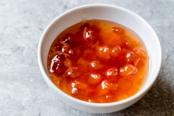 Hemmagjord Quince Jam Liten Keramikskål Marmelad Ekologisk Mat — Stockfoto