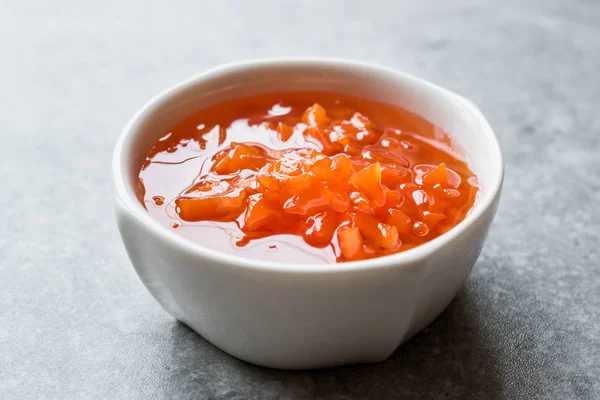 Karotten Und Rosenmarmelade Keramikschüssel Marmelade Gemischt Bio Lebensmittel — Stockfoto