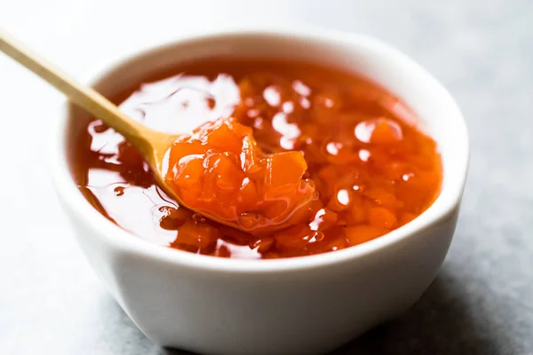 Carrot Rose Jam Ceramic Bowl Mixed Marmalade Organic Food — Stock Photo, Image