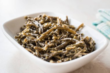 Samphire kıyı bitki olarak da bilinen deniz glasswort pickleweed veya Salicornia salata fasulye. Organik gıda.