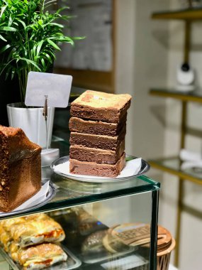 Çikolatalı Brownie adet Cafe Shop yığın. Organik tatlı.