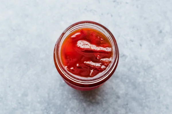 Paprika Marmelade Glas Marmelade Bio Lebensmittel — Stockfoto