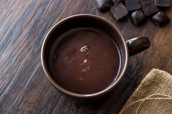 Hausgemachte Würzige Heiße Schokolade Großer Brauner Tasse Bio Dessert Mit — Stockfoto