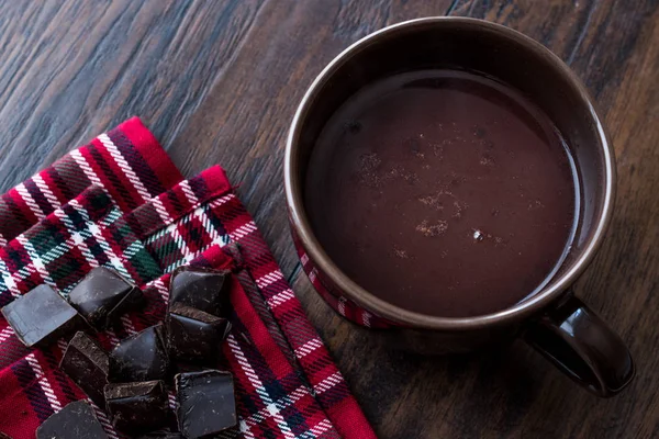 Chocolat Chaud Épicé Maison Dans Big Brown Cup Dessert Bio — Photo