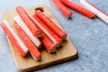 Taze yengeç sopa Surimi yemeye hazır. Fast Food.