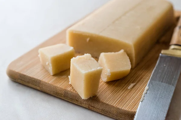 Pasta Mandorle Fatta Casa Marzapane Intero Tavola Legno Alimenti Biologici — Foto Stock