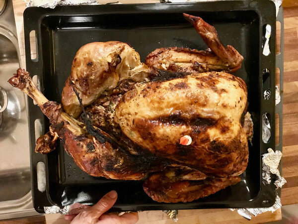 Домашний жареный День благодарения индейка Top View. Органические традиционные продукты питания
.