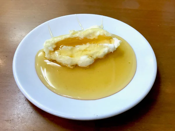 Desayuno Turco Bal Kaymak Honey Butter Cream Servido Restaurante Alimentos — Foto de Stock