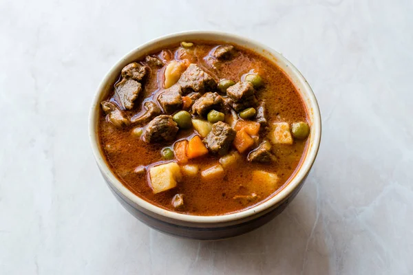 Sopa Goulash Quente Húngara Saborosa Bograch Gulas Carne Cordeiro Ensopado — Fotografia de Stock