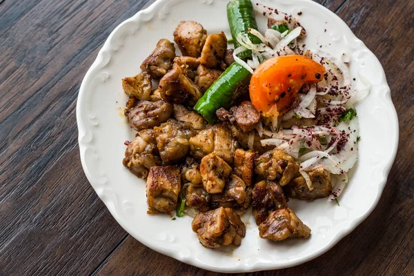 Turkish Traditional Offal Food Uykuluk made with Animals Gland, Pancreas or Rib Cage. Organic Food. — Stock Image Turkish Traditional Offal Food Uykuluk Made Animals Gland Pancreas Rib Royalty Free Stock Images