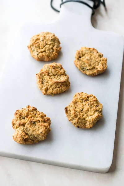 Biscotti Yogurt Salato Fatti Casa Con Avena Arrotolata Pasticcini Salati — Foto Stock