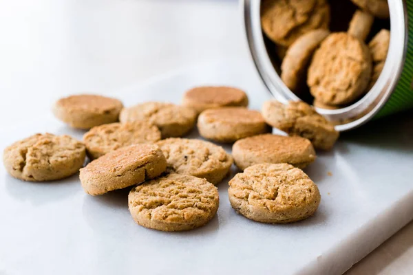 Caixa Mordidas Rápidas Mini Pequenos Cookies Apple Canela Com Sabor — Fotografia de Stock