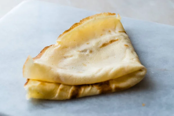 Large Stack of Plain Thin Pancake Crepes — Stock Photo, Image