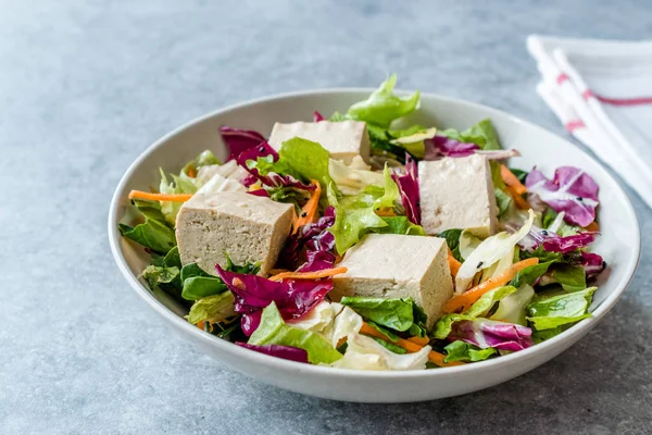 Bio vegán ázsiai Tofu saláta vörös káposzta, saláta, autó — Stock Fotó