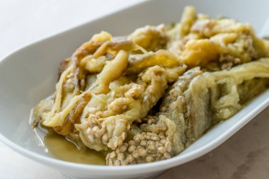 Ev yapımı patlıcan hamur Baba Ganoush/patlıcan dip.