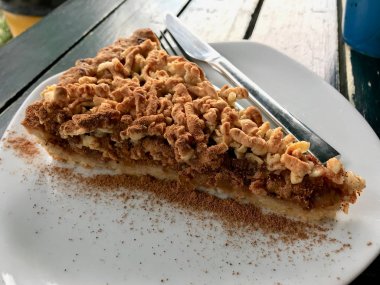 Ev yapımı Elma crumble kek/Crumb Pie at kahve dükkanı/Cafe