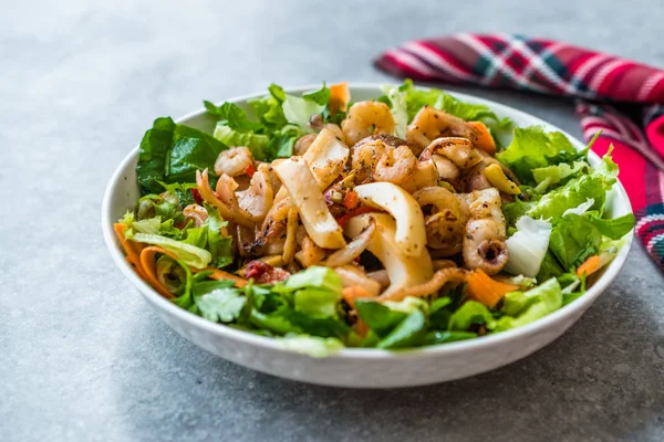 Miscela di insalata di frutti di mare con Calamari, gamberetti e polpo . — Foto Stock