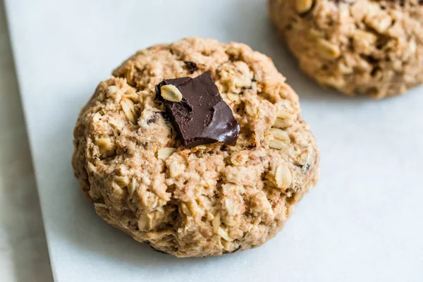 Homemade Oatmeal Cookies with Bitter Chocolate Piece — Stock Photo, Image