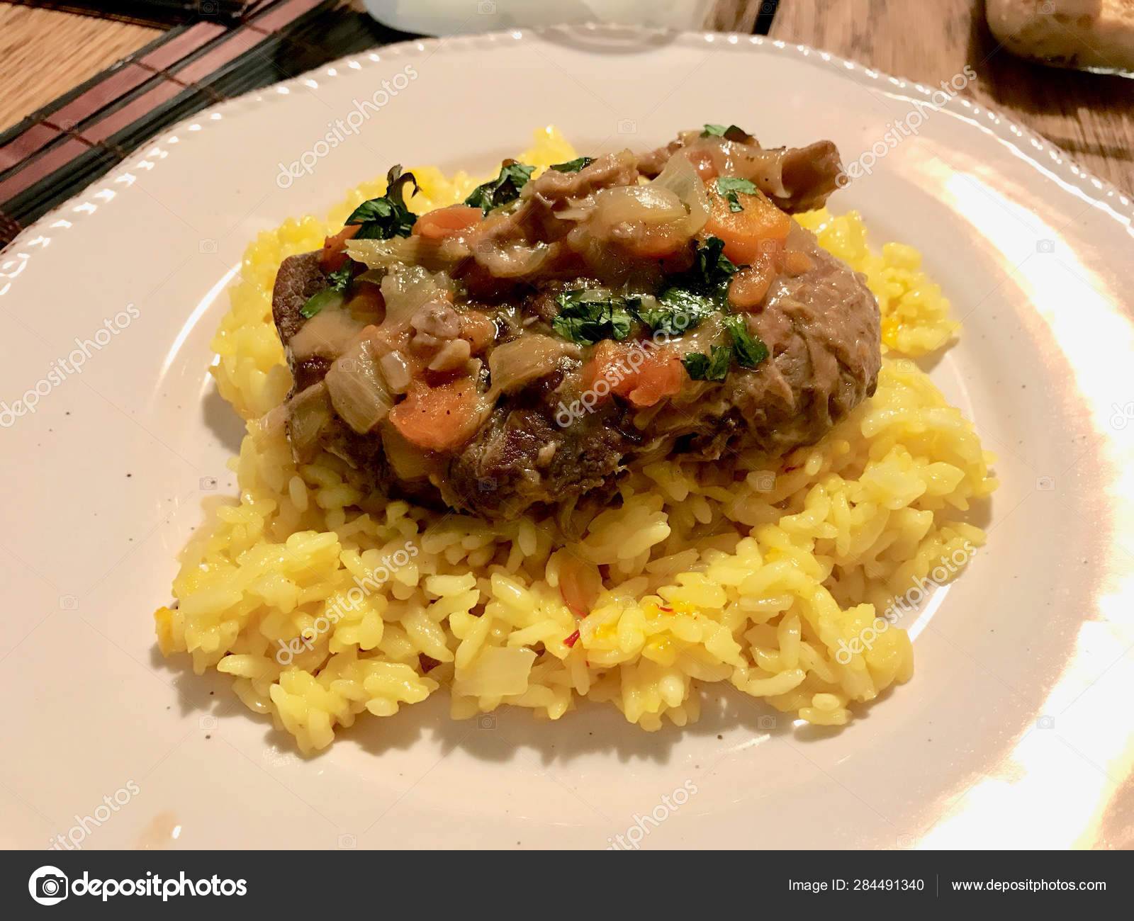 Osso Buco, Veal Shanks that are Braised in Wine with Milanese Saffron