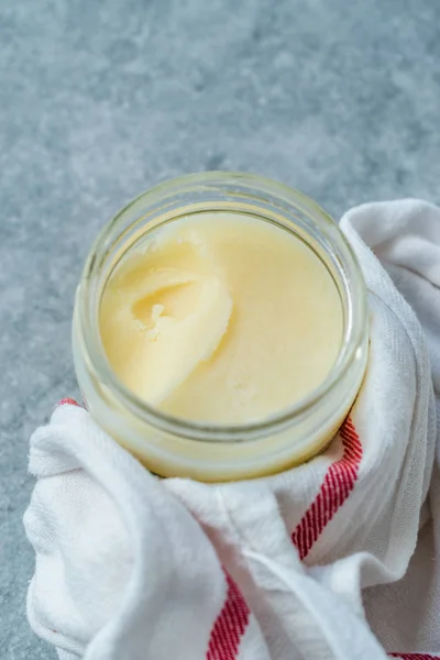 Ghee Butter Clarified in Jar Ready to Use — Stock Photo, Image
