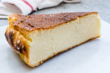 Ricotta Cheesecake Slice Kapat Makro Görünümü.