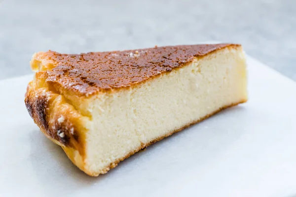 Ricotta cheesecake slice närbild makrovy. — Stockfoto