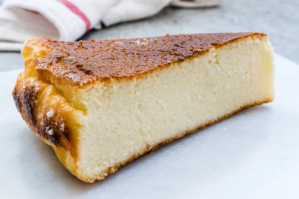 Ricotta cheesecake slice närbild makrovy. — Stockfoto