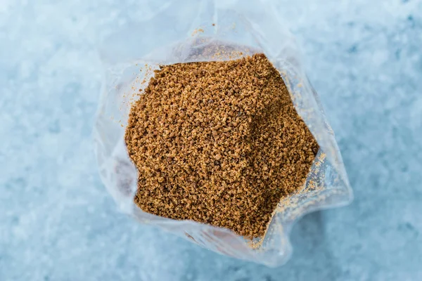 Kokos suiker in plastic pakket klaar voor gebruik. — Stockfoto