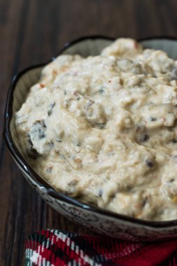 Patlıcan Dip Baba Ghanoush / Ganoush (Mutabbal) Tahin ve Patlıcan ile.