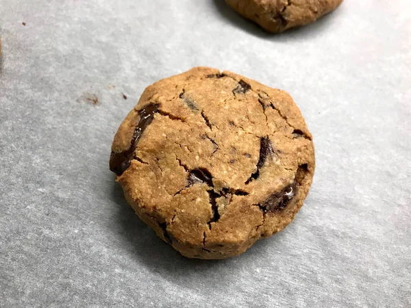 Παλαιολιθική μπισκότα σοκολάτας φτιαγμένα με καρύδα και αλεύρι αμυγδάλου — Φωτογραφία Αρχείου