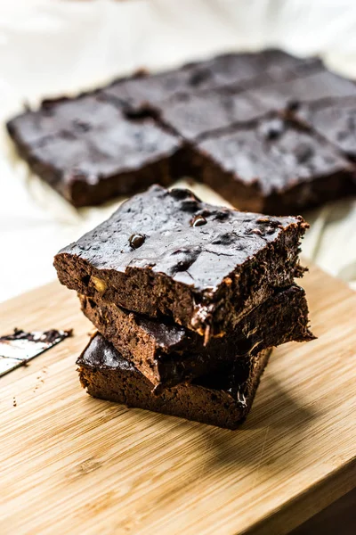 Chocolate Brownie Cake made with Carob Powder Flour. — Stock Photo, Image