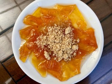 Tahinli Türk Kabak Tatlısı / Tahinli Kabak Tatlisi. Dökme Sos.