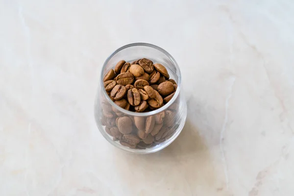 Kaffeebohnen Espresso Shot Glas Vorhanden Gebrauchsfertig — Stockfoto