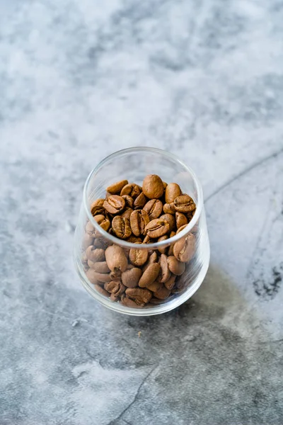 Kaffeebohnen Espresso Shot Glas Vorhanden Gebrauchsfertig — Stockfoto