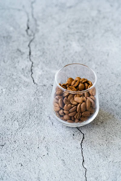 Kaffeebohnen Espresso Shot Glas Vorhanden Gebrauchsfertig — Stockfoto