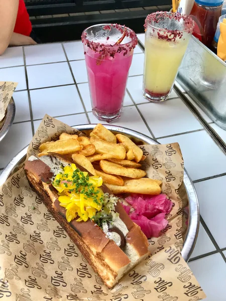 Istanbul Turkey February 2020 American Diner Hot Dog Sausage Sandwich — Stock Photo, Image