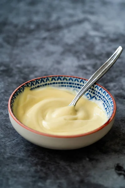 Salsa Aioli Con Maionese All Aglio Salsa Mayo Pronto All — Foto Stock