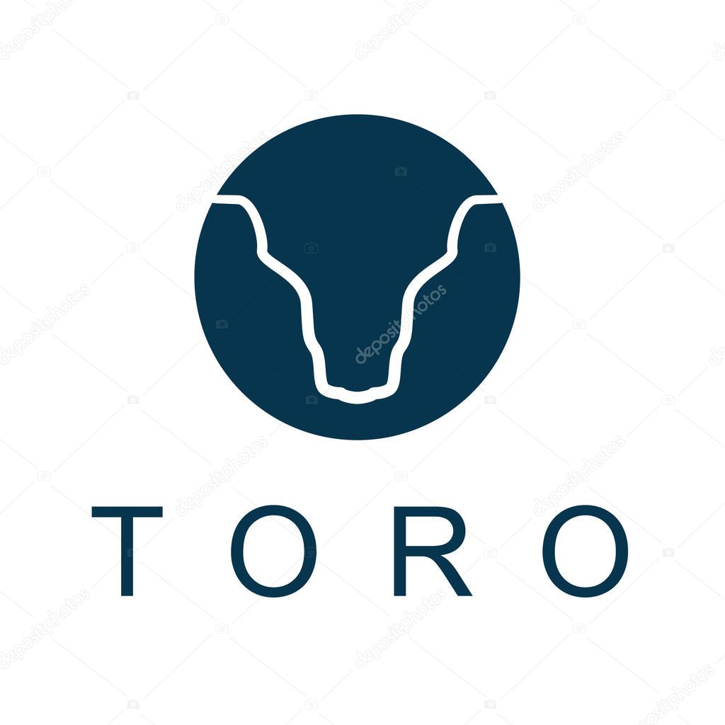 Minimal toro bull outline logo symbolizing power, strength, and energy.