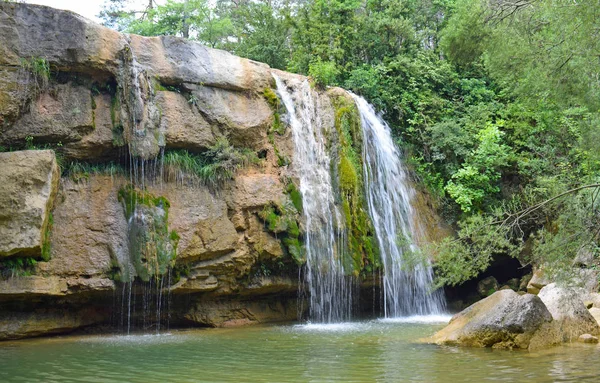 Sete Cachoeiras Campdevanol Gerona Espanha — Fotografia de Stock