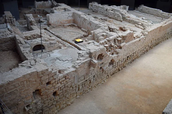 Arkeologiska Lämningar Medeltida Eran Borne Barcelona — Stockfoto