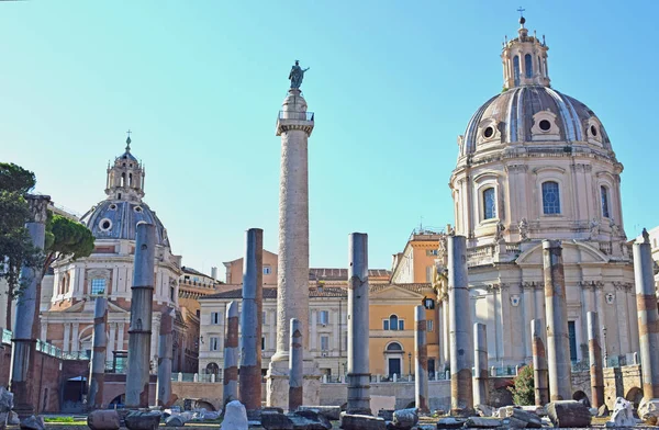 Roman Forum Traianus Fórum Rómában Olaszország — Stock Fotó