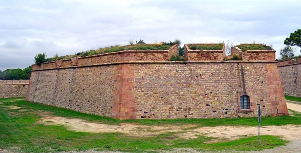 Montjuic Kastély Barcelonában Spai — Stock Fotó