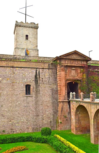 Montjuic Hrad Barceloně Spai — Stock fotografie