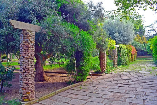 Montjuic Halk Parkındaki Bahçeler Barselona Spai — Stok fotoğraf