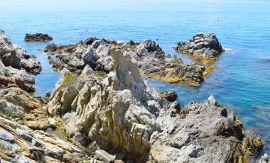 Lloret de Mar 'daki manzara, Gerona, Katalonya, Spai