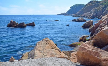 Sant Feliu de Guixols 'deki manzara, Costa Brava İspanya